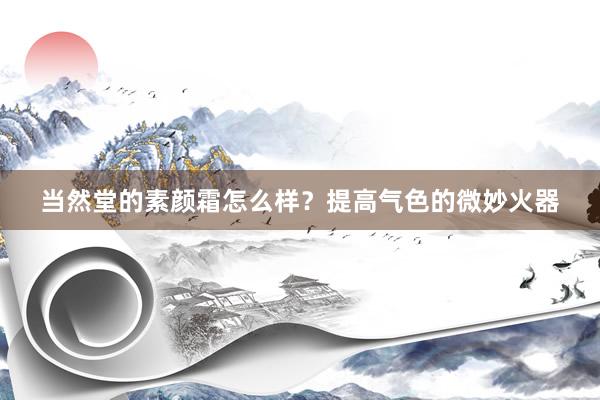 当然堂的素颜霜怎么样？提高气色的微妙火器